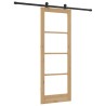 Porte Coulissante avec Ensemble de Quincaillerie 'ORKDAL'Bois Massif & Verre 
