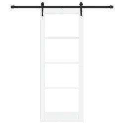 Porte Coulissante avec Quincaillerie Blanche 78x202 cm en Bois Massif 