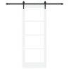 Porte Coulissante avec Quincaillerie Blanche 78x202 cm en Bois Massif 