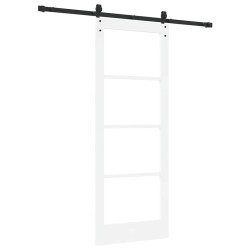 Porte Coulissante avec Quincaillerie Blanche 78x202 cm en Bois Massif 