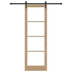 Porte coulissante avec set de quincaillerie 78x232 cm en bois massif de pin 