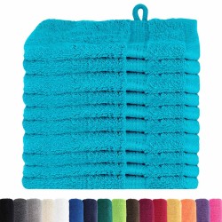 Gants de toilette 10 pcs Turquoise 15 x 21 cm Coton 