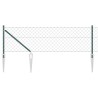 Jeu de Poteaux de Clôture Vert 0.8 x 25 m Acier galvanisé 