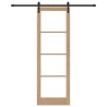 Porte coulissante avec kit de quincaillerie 'ORKDAL'en bois massif et verre 