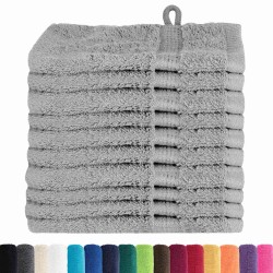 Gants de toilette 10 pcs Gris 15 x 21 cm Coton 