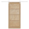 Porte coulissante avec kit de matériel 93x202 cm Bois massif Pin 