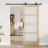 Porte Coulissante avec Ensemble de Quincaillerie 'ORKDAL'en Bois Massif & Verre 