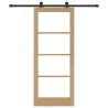 Porte Coulissante avec Ensemble de Quincaillerie 'ORKDAL'en Bois Massif & Verre 