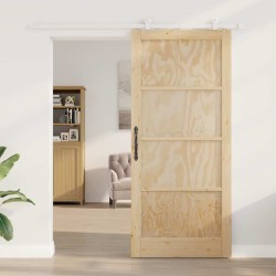 Porte coulissante avec kit de quincaillerie 'ORKDAL'en bois massif de pin 