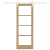 Porte coulissante avec kit de matériel 73,5x198,5 cm en bois massif de pin 
