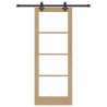 Porte Coulissante avec Ensemble de Quincaillerie 78x202 cm Bois Massif de Pin 