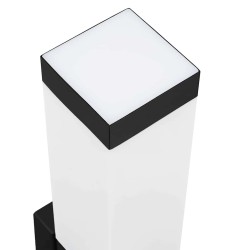 Lampe Murale d'Extérieur Noir Acier Inoxydable IP44 