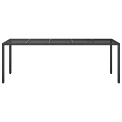Table à manger de jardin noire 250x100x75 cm rattan poly 