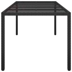 Table à manger de jardin noire 250x100x75 cm rattan poly 