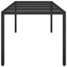 Table à manger de jardin noire 250x100x75 cm rattan poly 