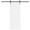 Porte Coulissante avec Ensemble de Quincaillerie Blanche 78x202 cm Bois Massif de Pin 