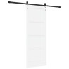 Porte Coulissante avec Ensemble de Quincaillerie Blanche 78x202 cm Bois Massif de Pin 