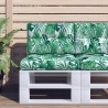 Coussin de palette motif de feuilles 60x40x12 cm tissu 