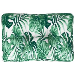 Coussin de palette motif de feuilles 60x40x12 cm tissu 