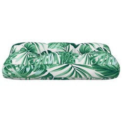 Coussin de palette motif de feuilles 60x40x12 cm tissu 