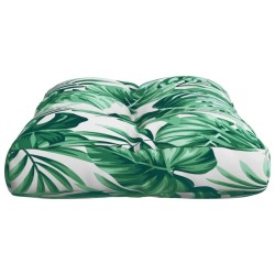 Coussin de palette motif de feuilles 60x40x12 cm tissu 