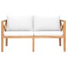 Banc de jardin avec coussins crème Bois de teck solide 