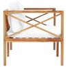 Banc de jardin avec coussins crème Bois de teck solide 