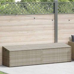 Boîte de rangement de jardin gris clair 220x50x58 cm rotin 