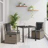 Ensemble de salle à manger de jardin 3 pièces en poly rattan gris 