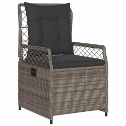 Ensemble de salle à manger de jardin 3 pièces en poly rattan gris 