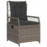 Ensemble de salle à manger de jardin 3 pièces en poly rattan gris 
