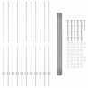 Clôture en fil soudé avec 22 poteaux en U Argent 1.4x25 m Acier 