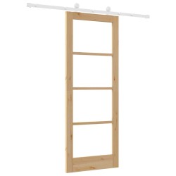 Porte coulissante avec set de quincaillerie 'ORKDAL'bois massif et verre 