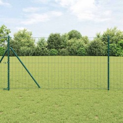 Clôture Euro avec 13 poteaux 1,2 x 25 m en acier galvanisé vert 