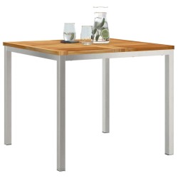 Table de repas 90x90x74.5 cm en bois massif de teck 