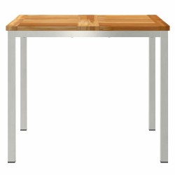 Table de repas 90x90x74.5 cm en bois massif de teck 