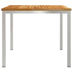 Table de repas 90x90x74.5 cm en bois massif de teck 