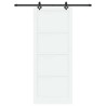 Porte coulissante avec matériel blanc 93x232 cm en pin massif 