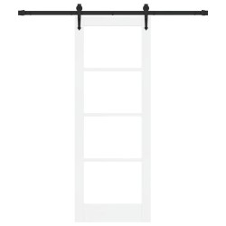 Porte coulissante avec kit quincaillerie blanche 73,5x198,5 cm en bois massif de pin 
