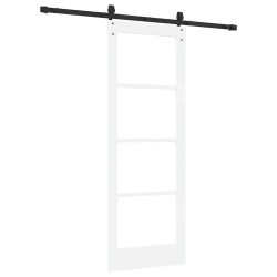 Porte coulissante avec kit quincaillerie blanche 73,5x198,5 cm en bois massif de pin 