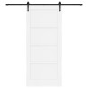 Porte coulissante avec kit de quincaillerie blanche 93x211 cm en bois massif de pin 
