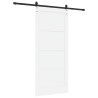 Porte coulissante avec kit de quincaillerie blanche 93x211 cm en bois massif de pin 