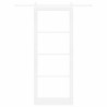 Porte Coulissante avec Quincaillerie Set 'ORKDAL'Bois Massif Blanc & Verre 