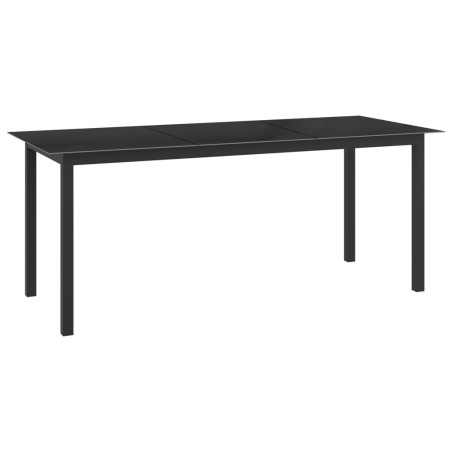 Table de jardin Noir 190x90x74 cm Aluminium et verre 