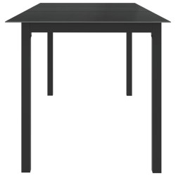 Table de jardin Noir 190x90x74 cm Aluminium et verre 