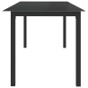 Table de jardin Noir 190x90x74 cm Aluminium et verre 