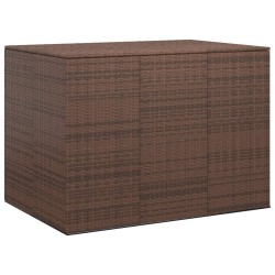Boîte à coussins de jardin Résine tressée 145x100x103 cm Marron 