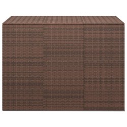 Boîte à coussins de jardin Résine tressée 145x100x103 cm Marron 