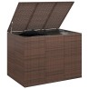 Boîte à coussins de jardin Résine tressée 145x100x103 cm Marron 