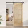 Porte coulissante avec kit de quincaillerie 86x211 cm Bois massif pin 